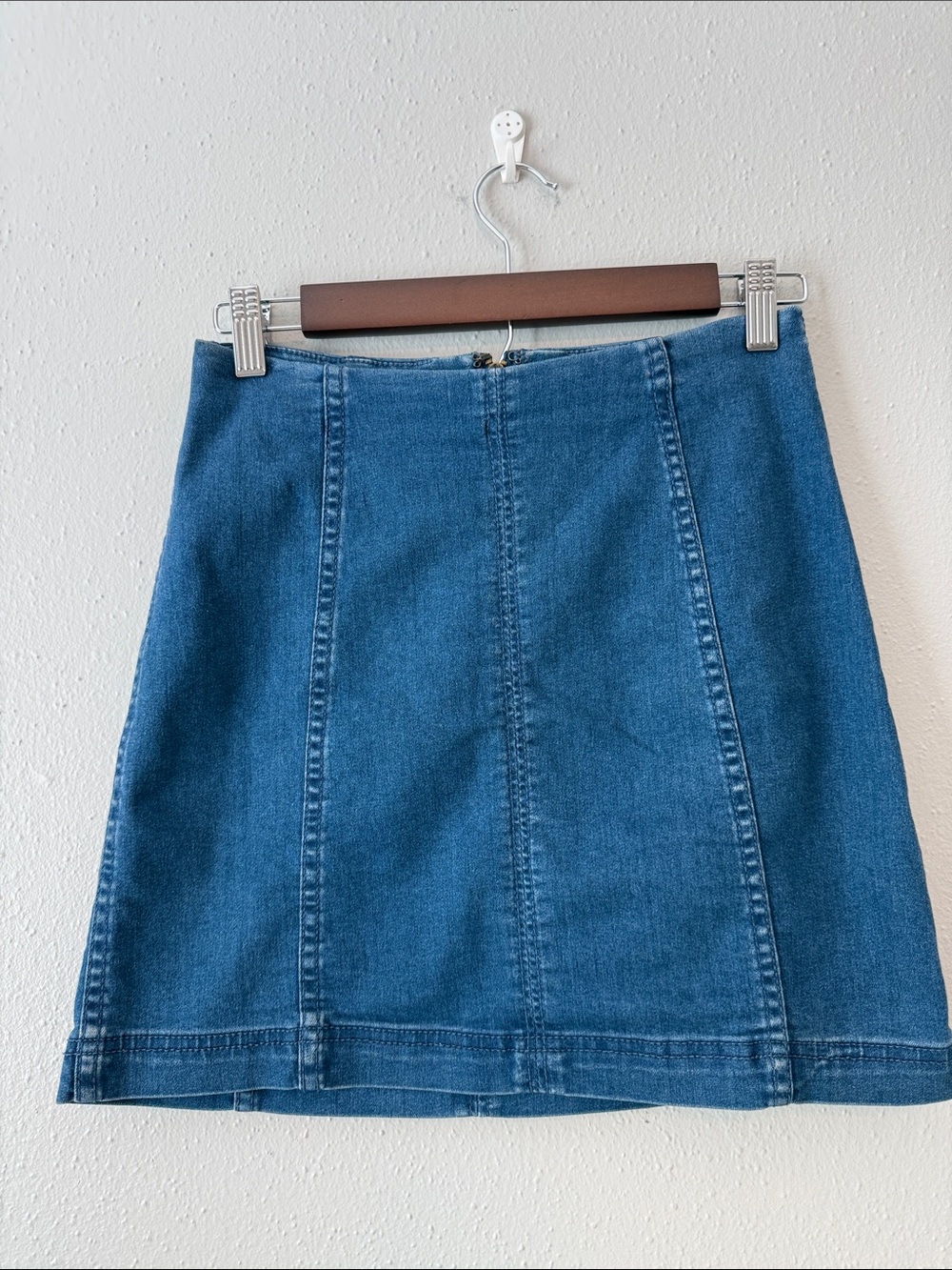 Free People Blue Denim Mini Skirt